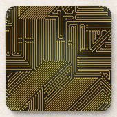 Patroon computercircuit bier onderzetter (Voorkant)
