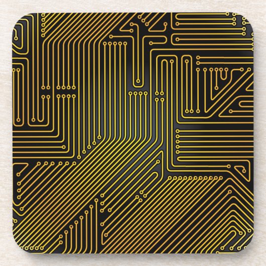 Patroon computercircuit bier onderzetter (Voorkant)