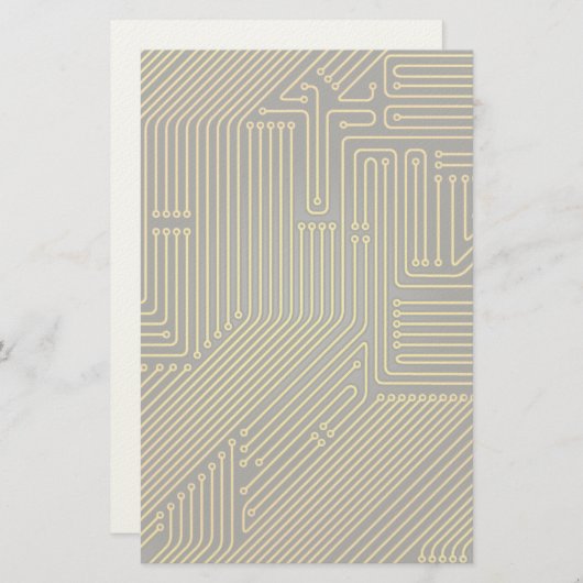 Patroon computercircuit briefpapier (Voorkant / Achterkant)