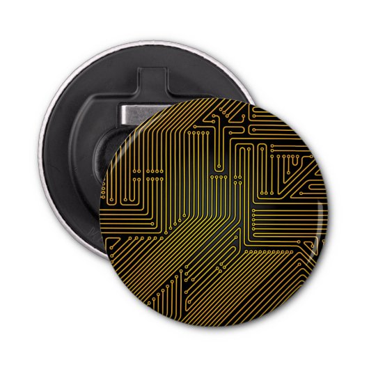 Patroon computercircuit button flesopener (Voorkant)