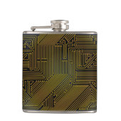 Patroon computercircuit heupfles (Voorkant)