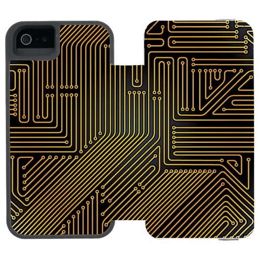 Patroon computercircuit incipio iPhone portemonnee hoesje (Agenda Open)