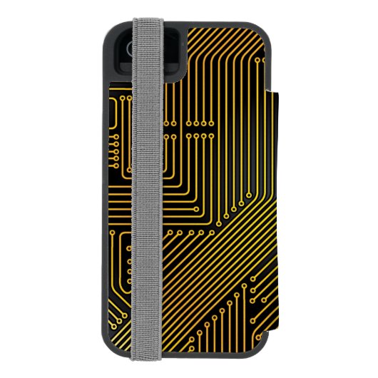 Patroon computercircuit incipio iPhone portemonnee hoesje (Agenda Achterkant)