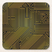 Patroon computercircuit kartonnen onderzetters (Voorkant)