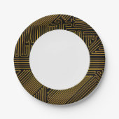 Patroon computercircuit papieren bordje (Voorkant)