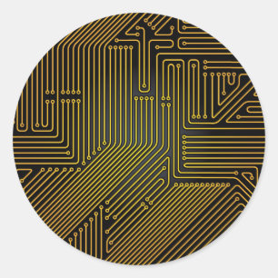 Patroon computercircuit ronde sticker