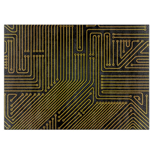 Patroon computercircuit snijplank (Voorkant)