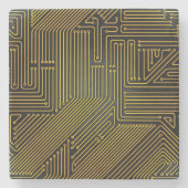 Patroon computercircuit stenen onderzetter (Voorkant)
