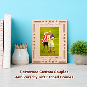 Patroon Custom Couples Jubileum Gift Gegraveerde Lijstjes