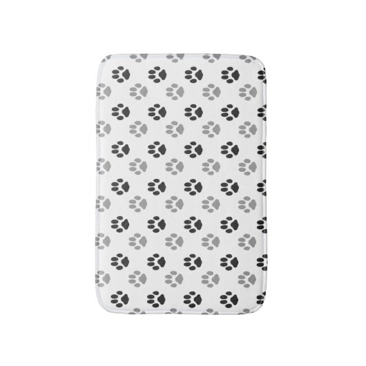 Patroon Cute Black and White Paw Prints Badmat (Voorkant Verticaal)