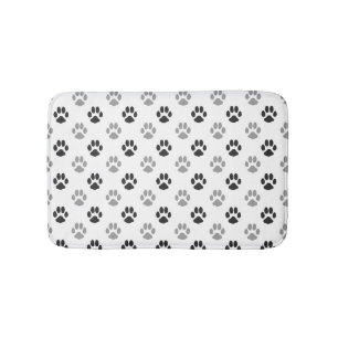 Patroon Cute Black and White Paw Prints Badmat