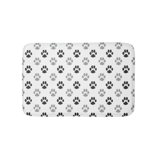 Patroon Cute Black and White Paw Prints Badmat (Voorkant)