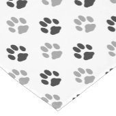 Patroon Cute Black and White Paw Prints Korte Tafelloper (Hoek)