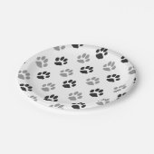 Patroon Cute Black and White Paw Prints Papieren Bordje (Gekanteld)