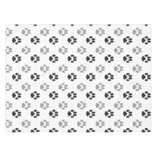 Patroon Cute Black and White Paw Prints Tafelkleed