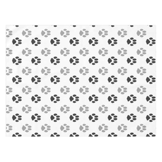 Patroon Cute Black and White Paw Prints Tafelkleed (Voorkant (Horizontaal))
