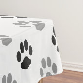 Patroon Cute Black and White Paw Prints Tafelkleed (Voorbeeld)