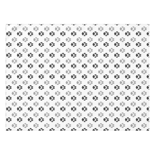 Patroon Cute Black and White Paw Prints Tafelkleed (Voorkant (Horizontaal))