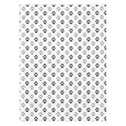 Patroon Cute Black and White Paw Prints Tafelkleed (Voorkant)