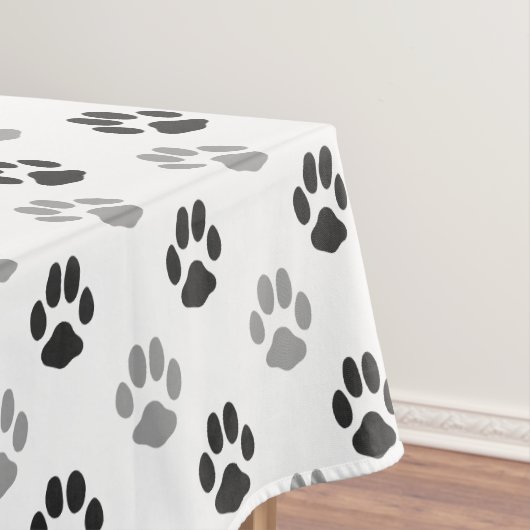 Patroon Cute Black and White Paw Prints Tafelkleed (Voorbeeld)
