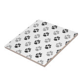 Patroon Cute Black and White Paw Prints Tegeltje (Zijkant)