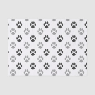 Patroon Cute Black and White Paw Prints Tissuepapier
