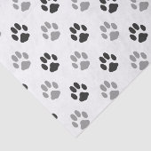 Patroon Cute Black and White Paw Prints Tissuepapier (Detail)