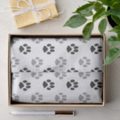 Patroon Cute Black and White Paw Prints Tissuepapier (Geschenk)