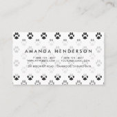 Patroon Cute Black and White Paw Prints Visitekaartje (Achterkant)