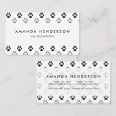 Patroon Cute Black and White Paw Prints Visitekaartje (Voorkant / Achterkant)