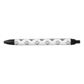 Patroon Cute Black and White Paw Prints Zwarte Inkt Pen (Voorkant)