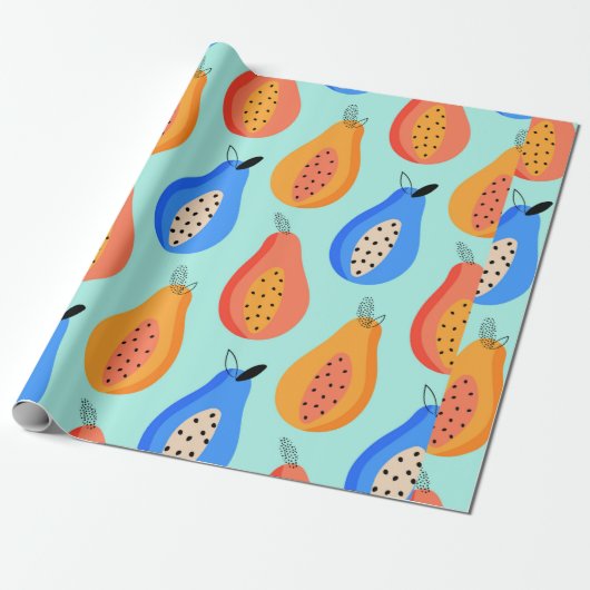  patroon. Cute citrus zomervrucht. Cadeaupapier (Uitgerold)