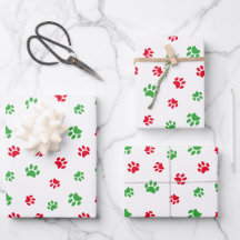 Patroon Cute Red en Green Paw Prints