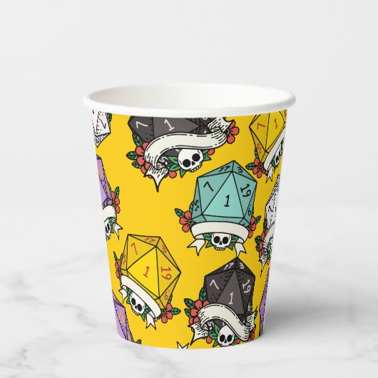 Patroon D20-apparaatset Papieren Bekers (Achterkant)