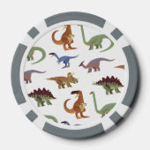 Patroon dino komische dinosaurus poker chips (Achterkant)