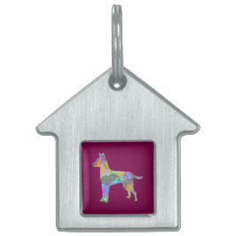 Patroon Dog House Wijn Huisdieren Naamplaatje