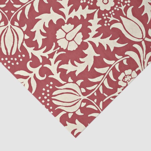 patroon, donkerrood, tissuepapier (Detail)