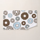 Patroon donuts, blauwe donuts, bruine donuts bad handdoek (Handdoek)