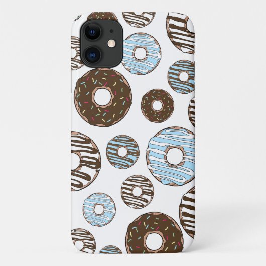 Patroon donuts, blauwe donuts, bruine donuts Case-Mate iPhone case (Achterkant)