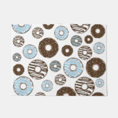 Patroon donuts, blauwe donuts, bruine donuts deurmat (Voorkant)