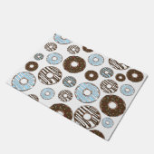 Patroon donuts, blauwe donuts, bruine donuts deurmat (Schuin)
