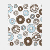 Patroon donuts, blauwe donuts, bruine donuts fleece deken (Voorkant)