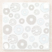 Patroon donuts, blauwe donuts, bruine donuts glazen onderzetter (Achterkant)