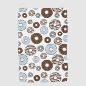 Patroon donuts, blauwe donuts, bruine donuts golfhanddoek (Voorkant)