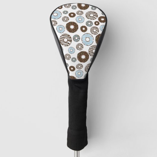 Patroon donuts, blauwe donuts, bruine donuts golfheadcover (Voorkant)
