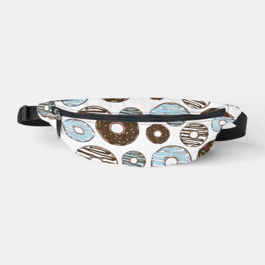 Patroon donuts, blauwe donuts, bruine donuts heuptasje (Voorkant)
