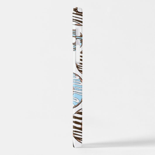 Patroon donuts, blauwe donuts, bruine donuts iPhone hoesje (Linkerkant)