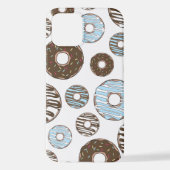 Patroon donuts, blauwe donuts, bruine donuts iPhone hoesje (Achterkant)