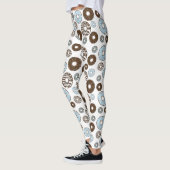 Patroon donuts, blauwe donuts, bruine donuts leggings (Links)