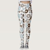 Patroon donuts, blauwe donuts, bruine donuts leggings (Voorkant)